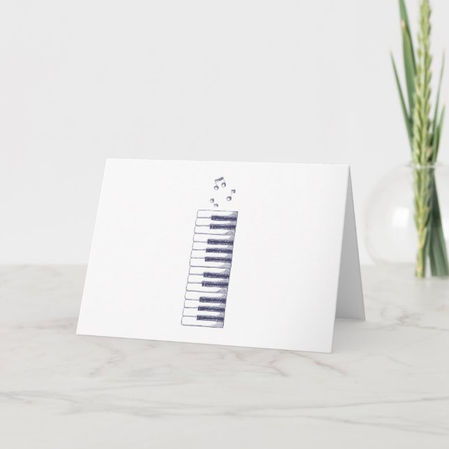 Piano Keys Keyboard Vintage Gifts Holiday Card (Front)