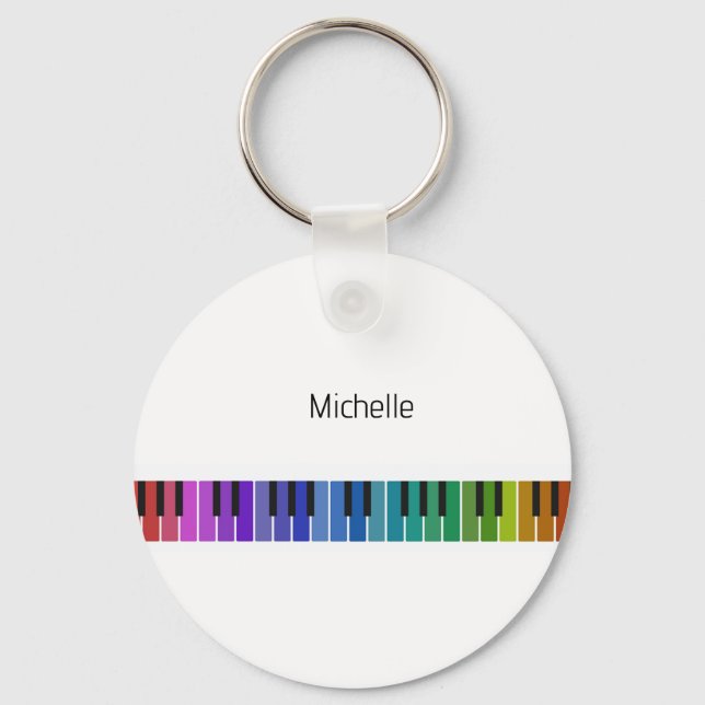 Piano keys keychain for kids, pianist or teacher (Front)