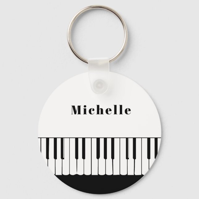 Piano keys keychain for kids, pianist or teacher (Front)