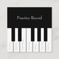 Piano Keys Kids Weekly Music Practice Reward Card