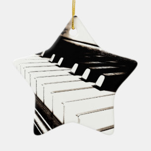 Piano Keys Macro Ceramic Tree Decoration