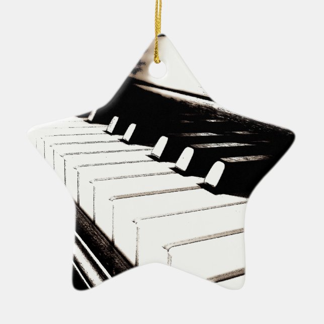 Piano Keys Macro Ceramic Tree Decoration (Front)