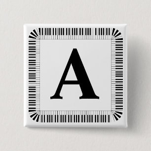 Piano Keys Monogram Pianist Piano Player Button