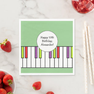 Piano Keys Music Birthday Party Age Personalised Napkin