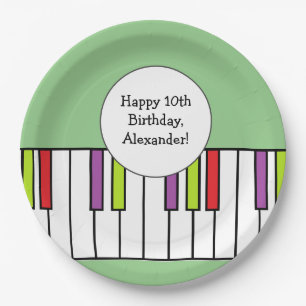 Piano Keys Music Birthday Party Age Personalised Paper Plate