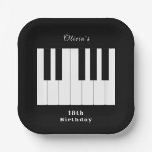 PIANO KEYS MUSIC LOVER celebration theme Paper Plate