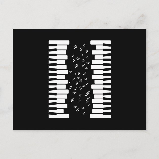 Piano Keys Music Notes Musician Piano Player Piani Postcard (Front)