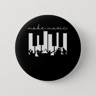 Piano Keys Musician Band Orchestra Music Teacher 6 Cm Round Badge