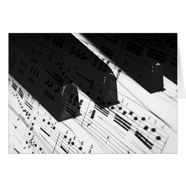 Piano Keys&Notes Blank Greeting/Note Card (Front Horizontal)