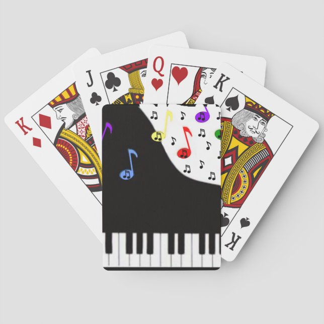 Piano Keys & Notes Playing Cards (Back)