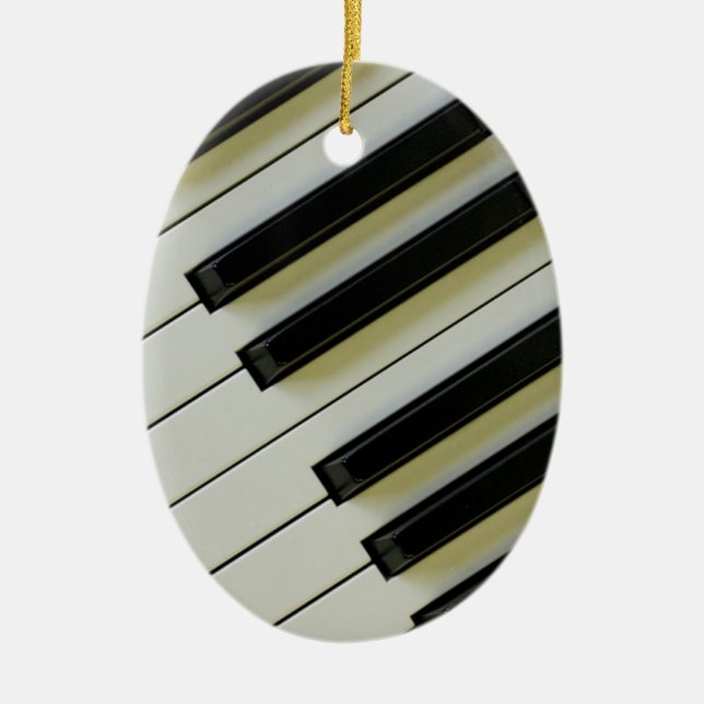 Piano Keys Oval Pendant Ornament (Front)