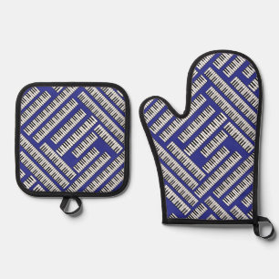 Piano Keys Oven Mitt & Pot Holder Set