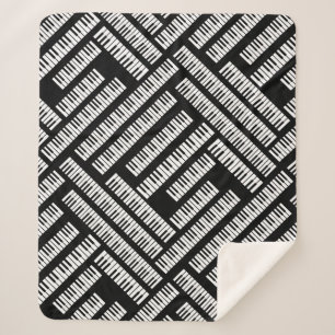 Piano Keys Pattern Sherpa Blanket