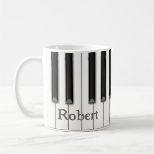 Piano Keys Personalizable in 4 Colours Music Coffee Mug