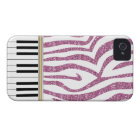 Piano Keys Pink Glitter Zebra Print