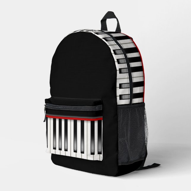 Piano Keys Printed Backpack (Back Corner Right)