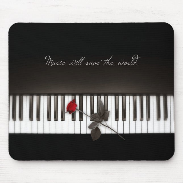 Piano Keys Red Rose Music Lover mousepad (Front)