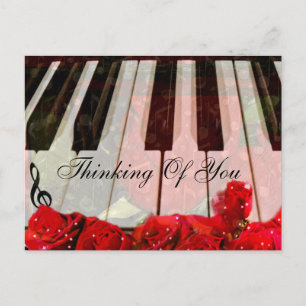 Piano Keys,Roses & Music Notes_ Postcard