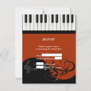 Piano Keys RSVP Card
