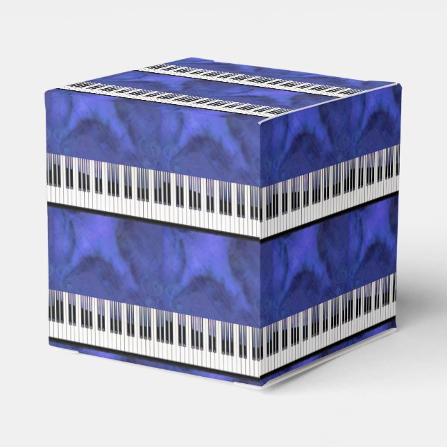 Piano Keys Sheet Music Modern Twist Favour Box (Back Side)