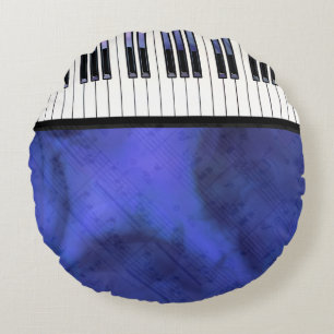 Piano Keys Sheet Music Modern Twist Round Cushion