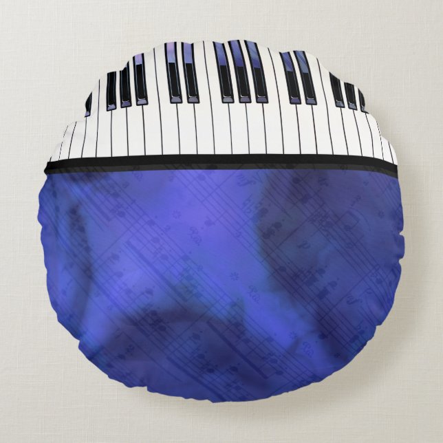 Piano Keys Sheet Music Modern Twist Round Cushion (Front)