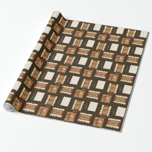 piano keys sheet music wrapping paper