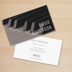 Piano Keys Simple Minimalist Professional Business Card