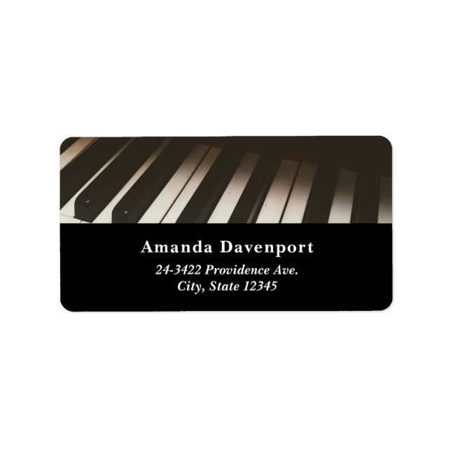 Piano Keys - Stylish Black & White Photograph Label (Front)