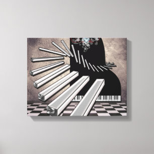 Piano Keys Surreal Music Fantasy Canvas Print