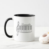 Piano keys treble clef Pianist With Name Teacher