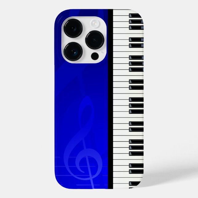 Piano Keys with Blue effect musical notes Case-Mate iPhone Case (Back)