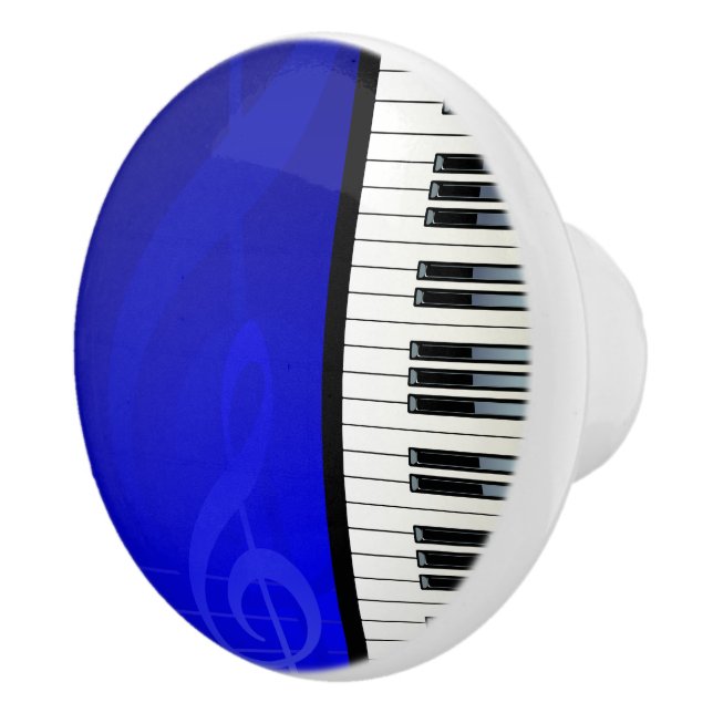 Piano Keys with Blue effect musical notes Ceramic Knob (Right)