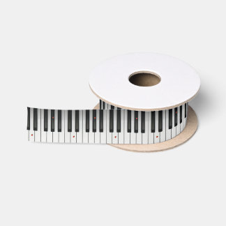 Piano Keys with Ladybugs Satin Ribbon