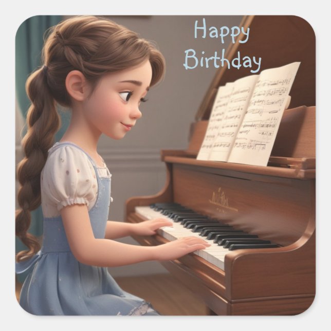 Piano Lesson Square Sticker (Front)