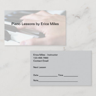 Piano Lessons Appointment Cards