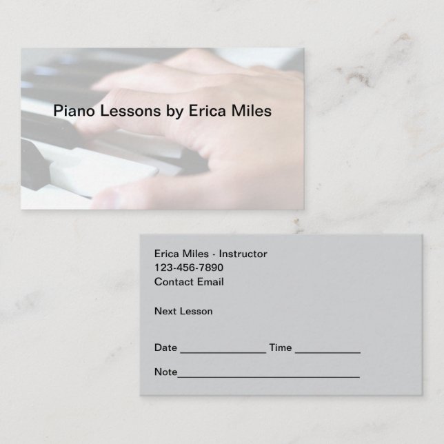 Piano Lessons Appointment Cards (Front/Back)