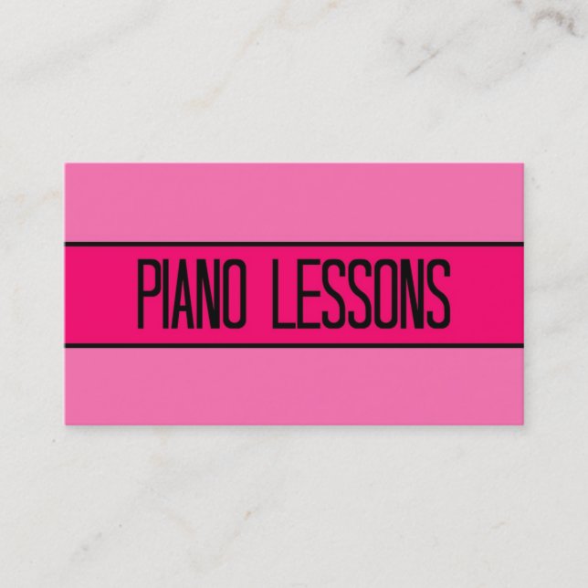 Piano Lessons Baby and Hot Pink Business Card (Front)