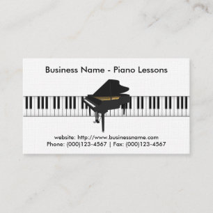 Piano Lessons Business Card: Piano 3D Model Business Card
