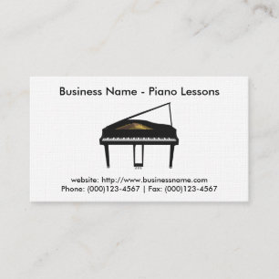 Piano Lessons Business Card: Piano 3D Model Business Card