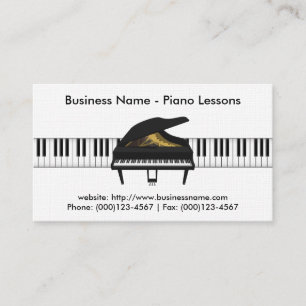 Piano Lessons Business Card: Piano 3D Model Card