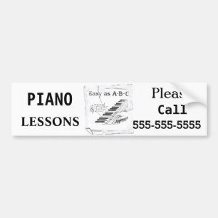 Piano Lessons - Customisable Bumper Sticker