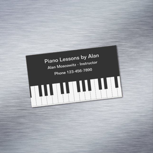Piano Lessons Instructor Magnetic Business Card (In Situ)
