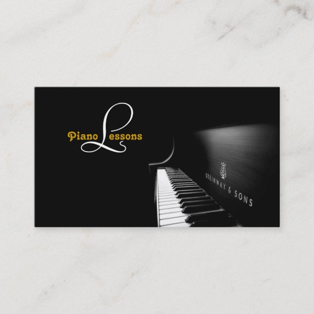 Piano Lessons, Music Business Card (Front)