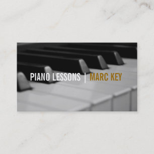 Piano Lessons, Music Instructor Business Card