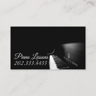 Piano Lessons, Music, Instruments Business Card