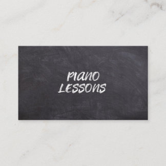 Piano Lessons Music Teacher Instructor Chalkboard  Business Card