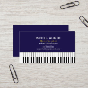 Piano Lessons Music Teacher Modern Business Card