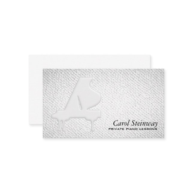 Piano Lessons Textured Look Business Card (Front/Back In Situ)