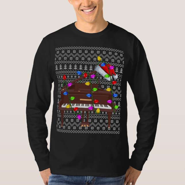 Piano Lighting Xmas Sweater Ugly Piano Christmas (Front)